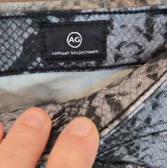 Adrianna Goldschmied Womens Midi Pencil Skirt Sz 25R Black-Gray Snake Print - Picture 7 of 15